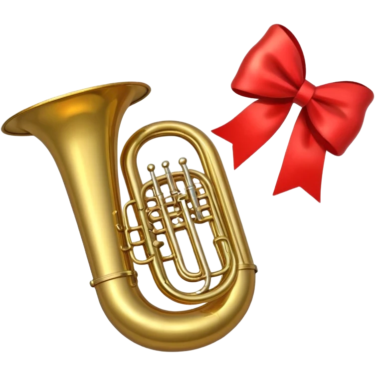 tuba with a small red bow emoji