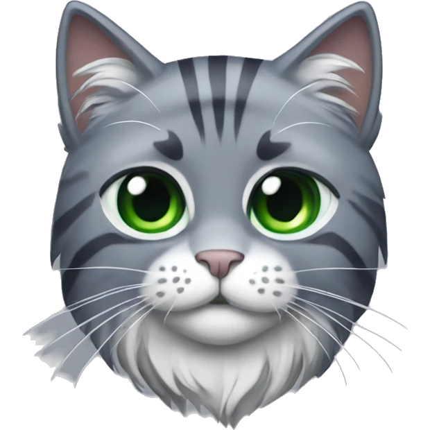Grey long hair cat wearing a canucks hockey jersey emoji