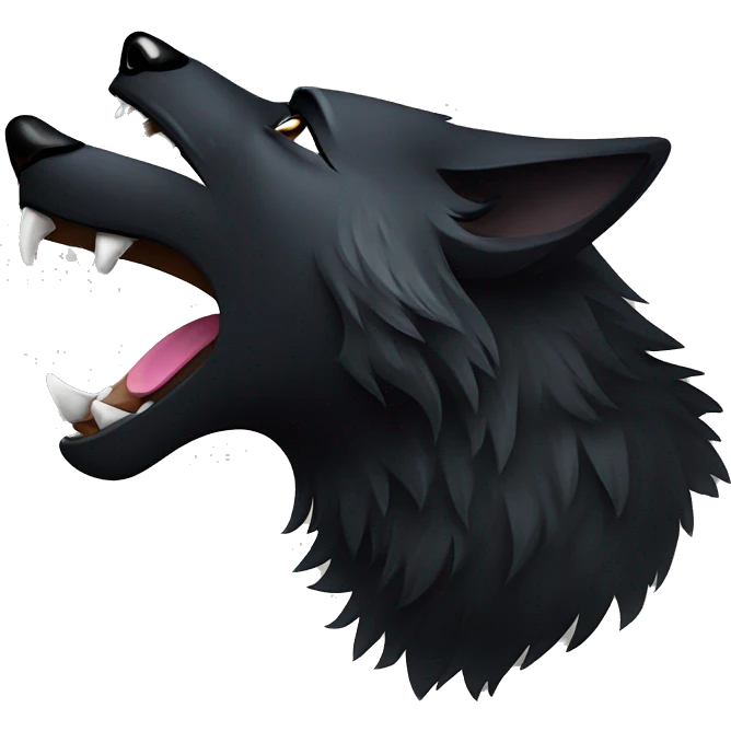 Black wolf howling  emoji