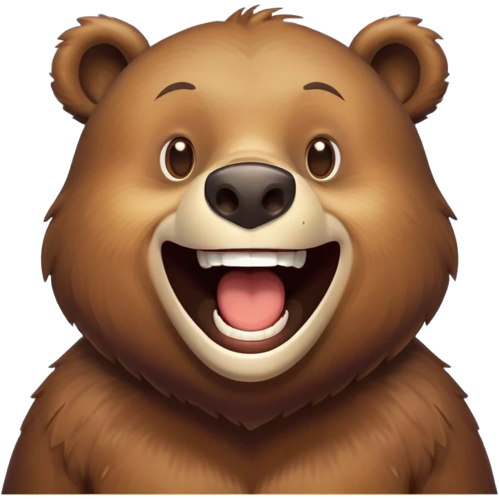 Realizamr un emoji de un oso riéndose  a carcajadas como este emoji 🤣 emoji