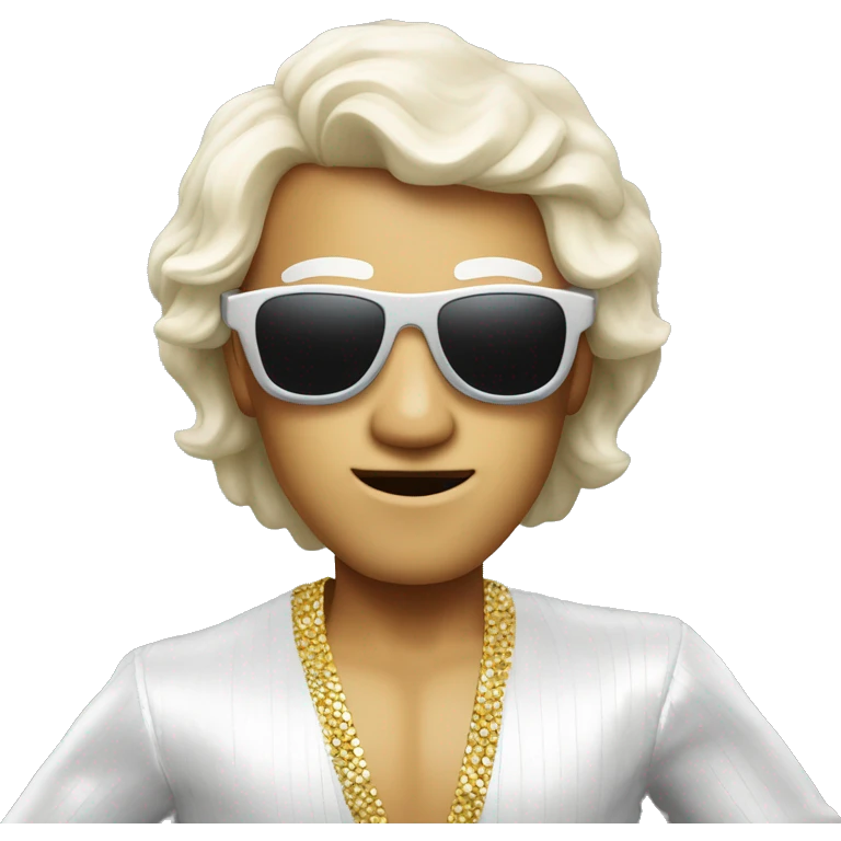 white disco dancer with sunglasses striking a pose emoji