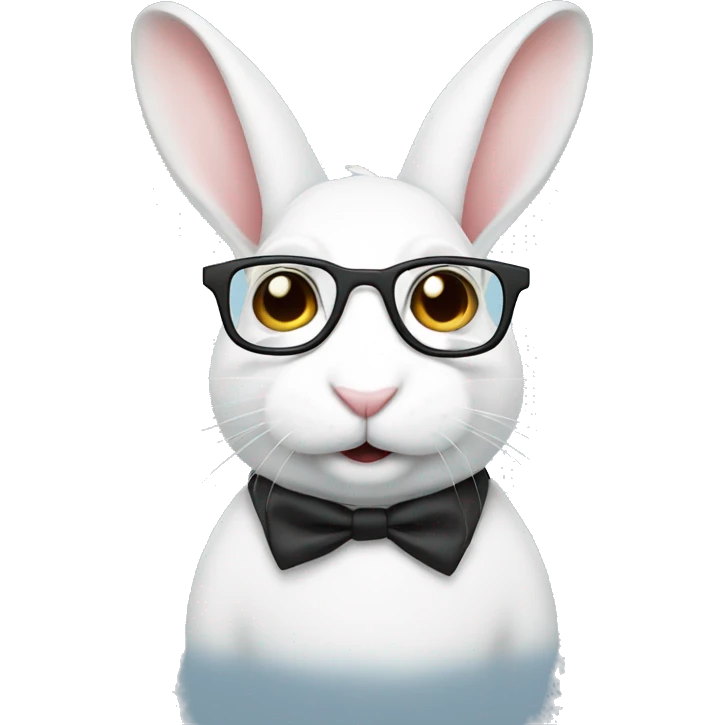 white rabbit with glasses  emoji