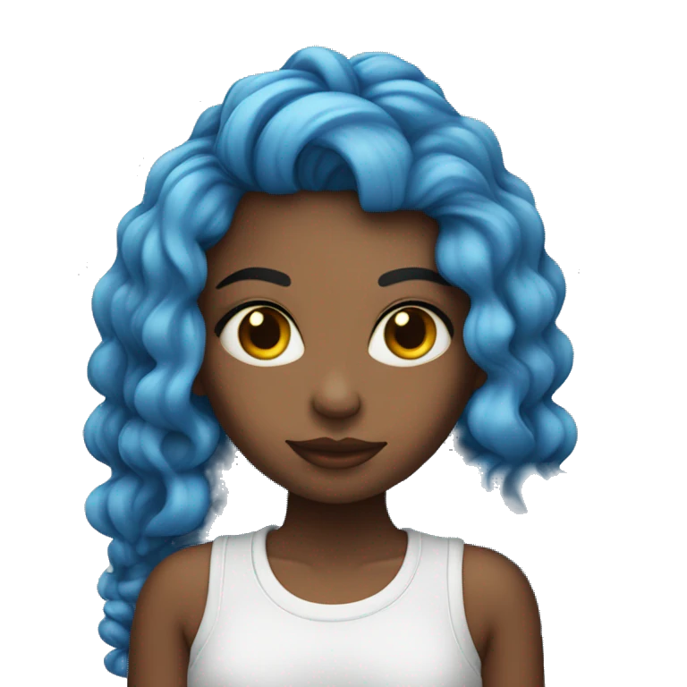 Ragazza capelli blu e piercing emoji