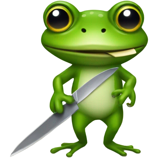 A frog with knife emoji