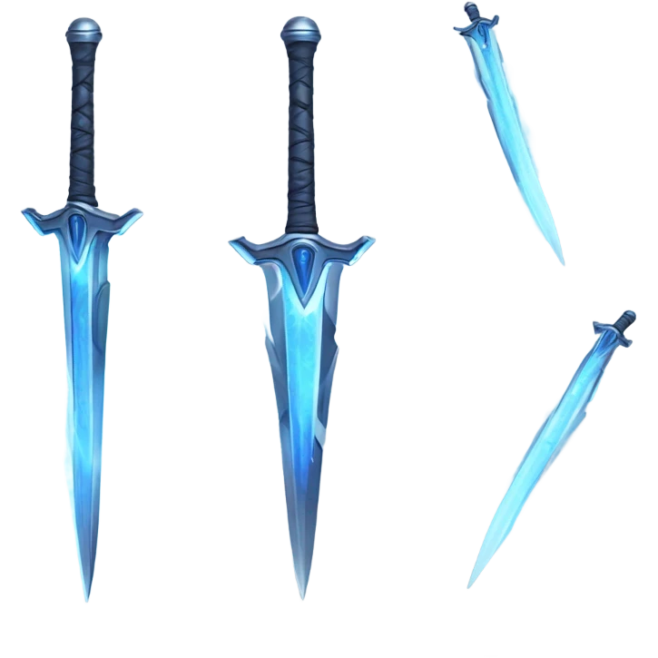 sci-fi multiblade sword-with-blue-ray-blade emoji
