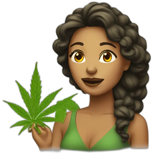 woman marijuana woman emoji
