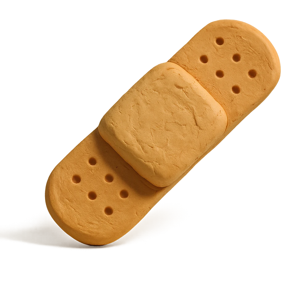 bandage, textured and playful claymation style emoji