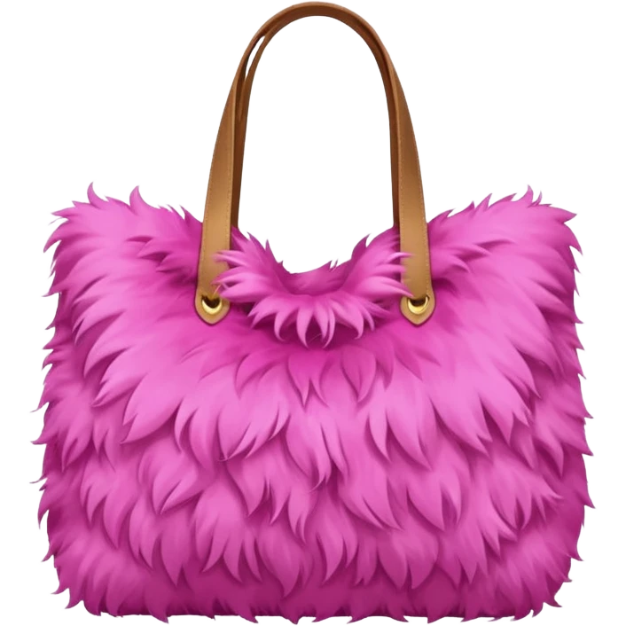 pink fur tote bag  emoji