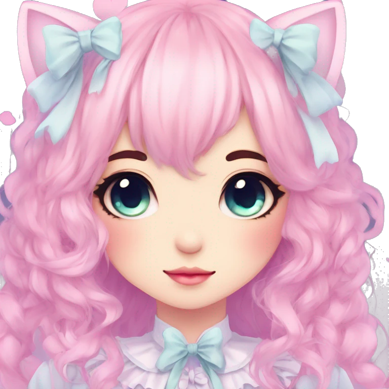 Gorgeous Cute Edgy Kawaii Lolita Pastel Gradient Beautiful Anime Emo CatLady emoji