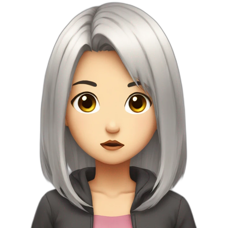 Pouting anime girl emoji