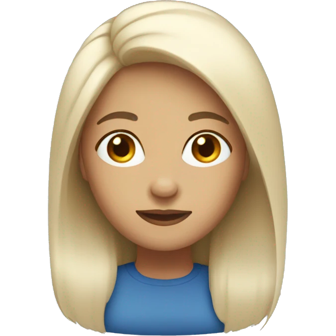 Woman with hair blue emoji