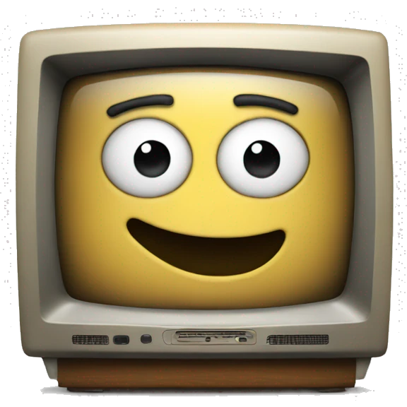 A tv with a face emoji