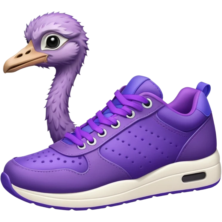  ostrich-in-purple sneakers emoji