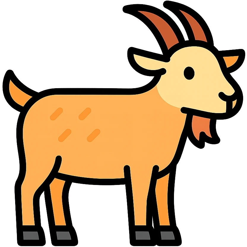 color outline icon of a goat emoji