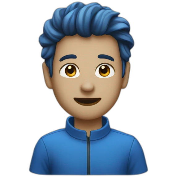 Personnage a la meau bleue emoji