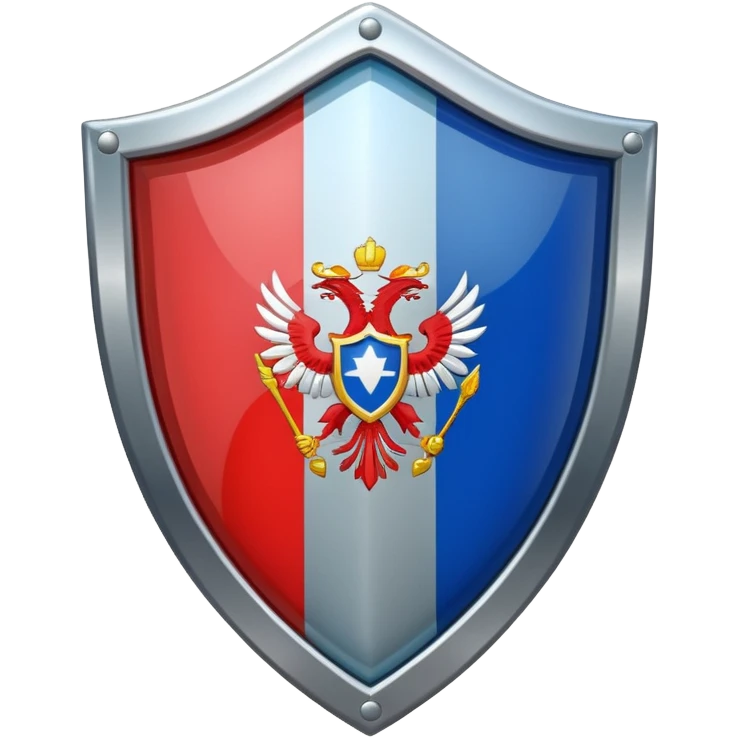 a shield with a silver outline and a glossy shiny flag inside emoji