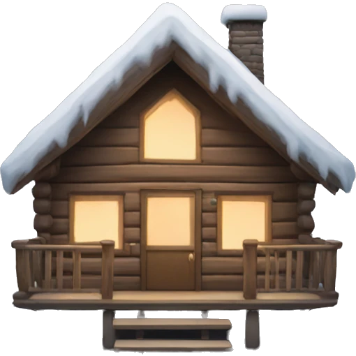 winter cabin emoji