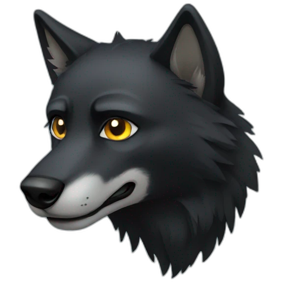 black wolf emoji