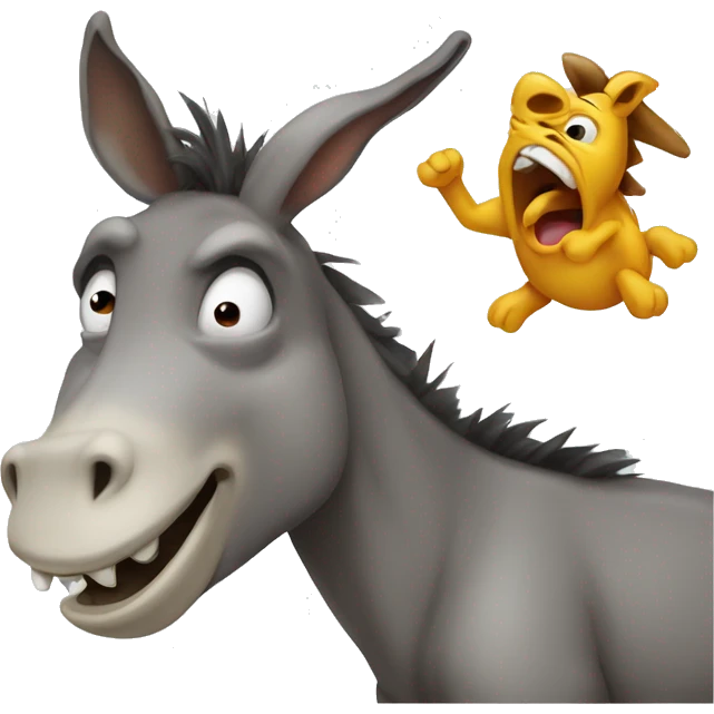 Donkey sneezing on dinosaur  emoji