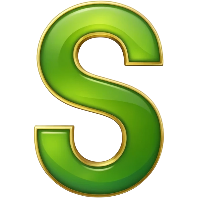 number three in golden and green shadows emoji