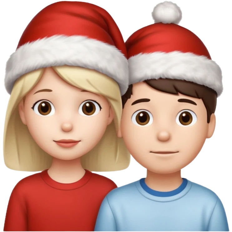 Snoopy wearing and Christmas hat human girl and boy emoji