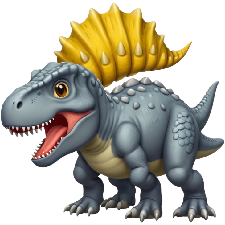 gray t rex with giant arms and a lump on its head emoji