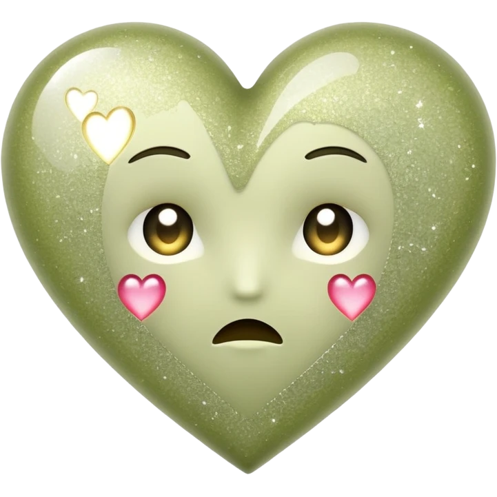 Pale olive broken heart with sparkles  emoji
