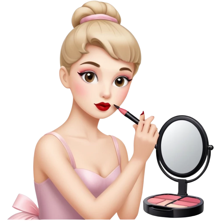 ballerina doing her makeup emoji