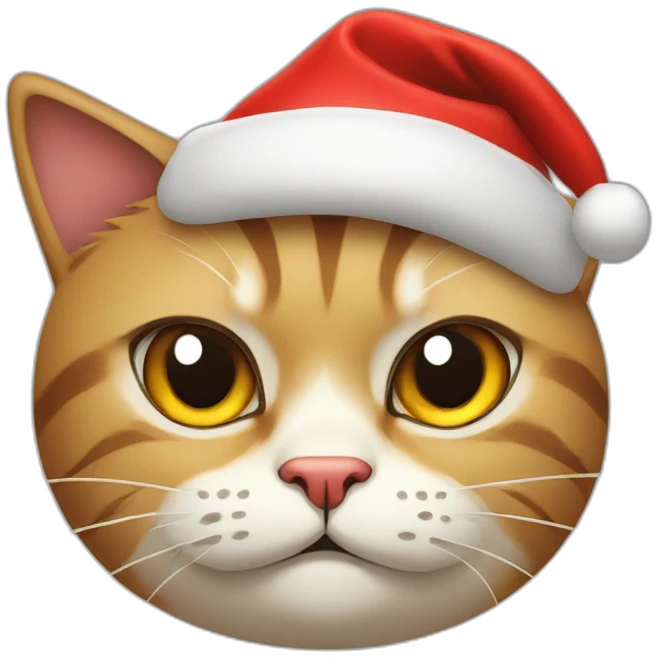 angry cat with christmas hat emoji