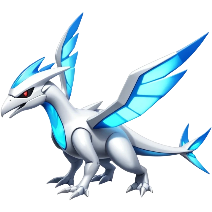 Futuristic Modern Epic Legendary Shiny Cyber-Latios-Latias-Dialga-Reshiram-Creature, (full body) emoji