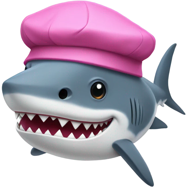 Shark with pink beret emoji