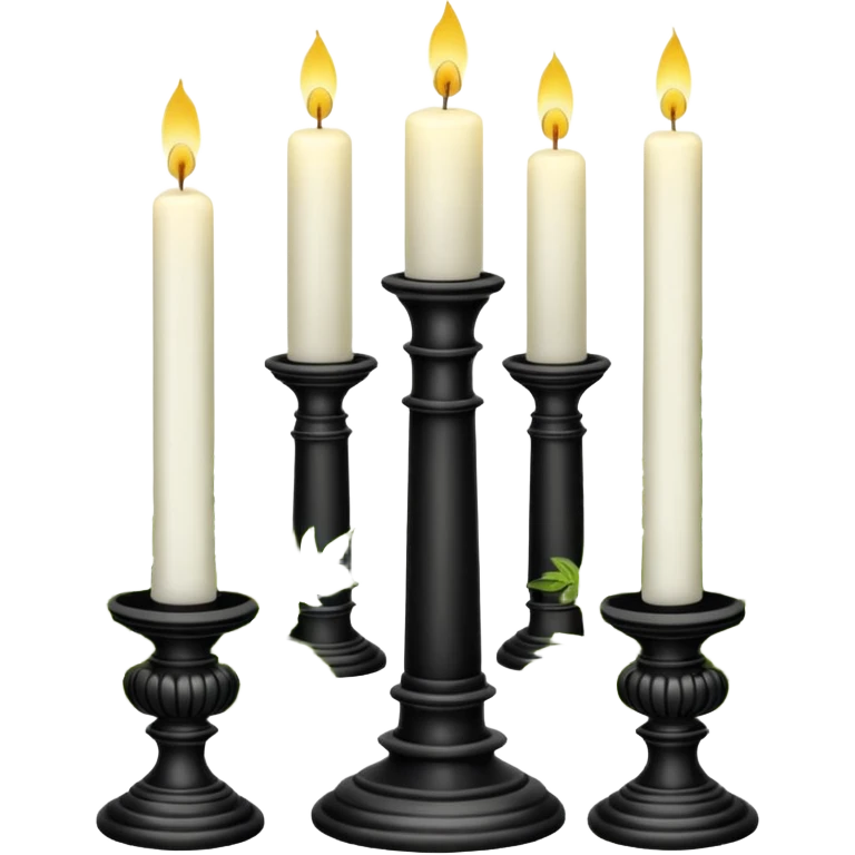 Aesthetic scenic scene of Candles white and with flowers and marble pedestals and lush vines and ferns emoji