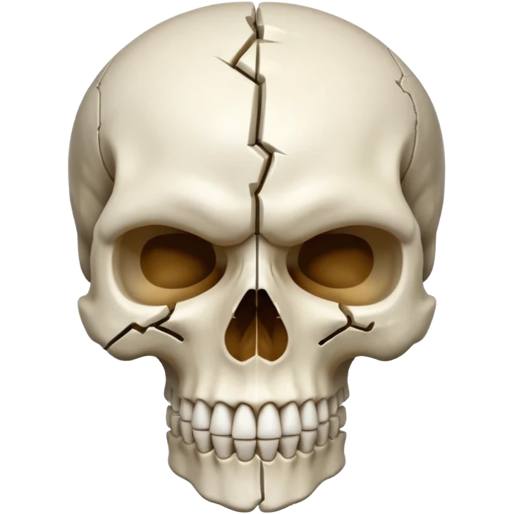 A skull cracking in half emoji