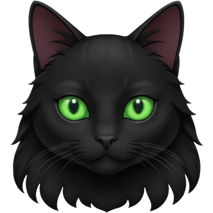 A beautiful cat black with Green eyes inter figure emoji