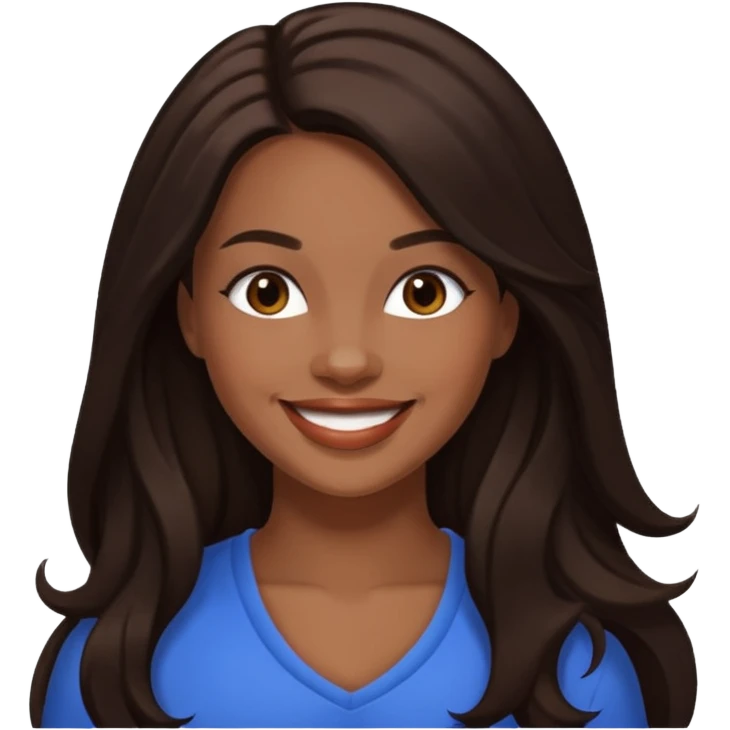 Brandi Williams with dark brown long hair emoji