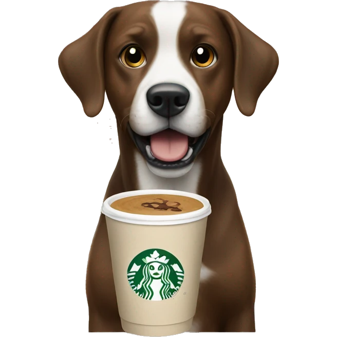 Dog with stqrbucks emoji