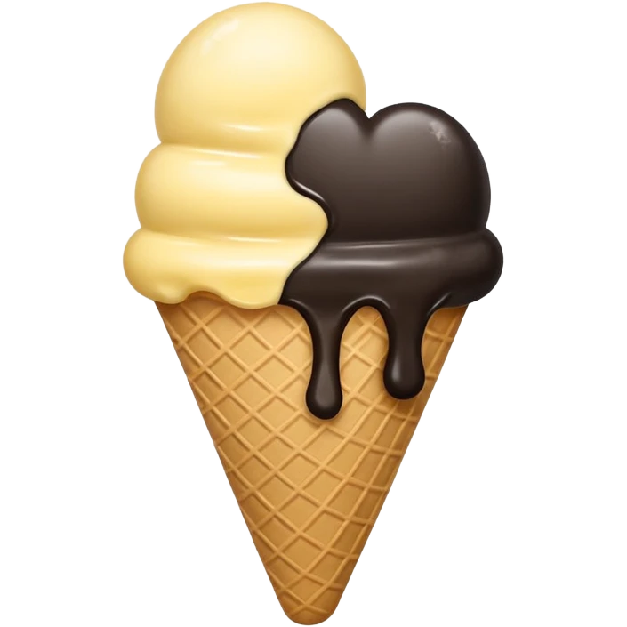 Half yellow and half black heart icecream emoji