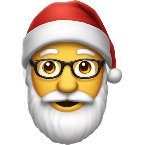Père Noël mignon avec un tuque et lunettes dorées  emoji