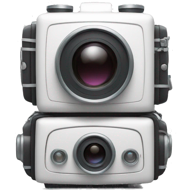 White Camera cube front facing emoji