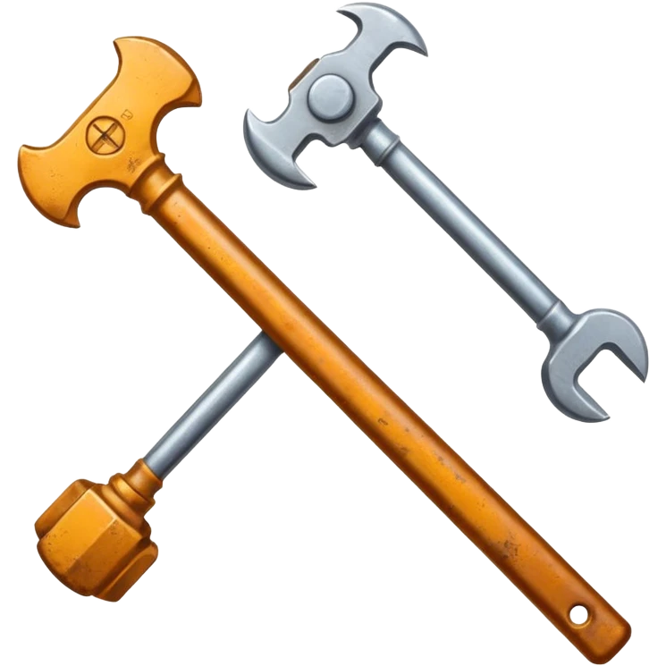 consturction spanner and hammer in a form of cross emoji