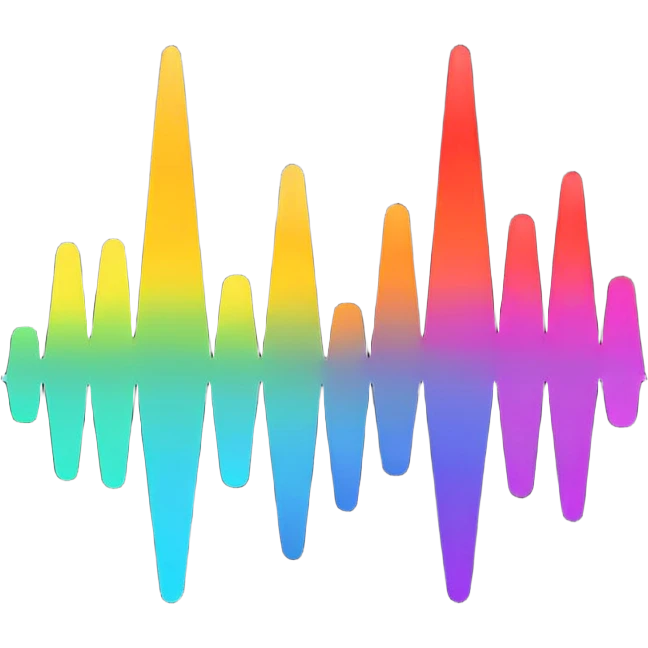 black audio spectrum, no color emoji
