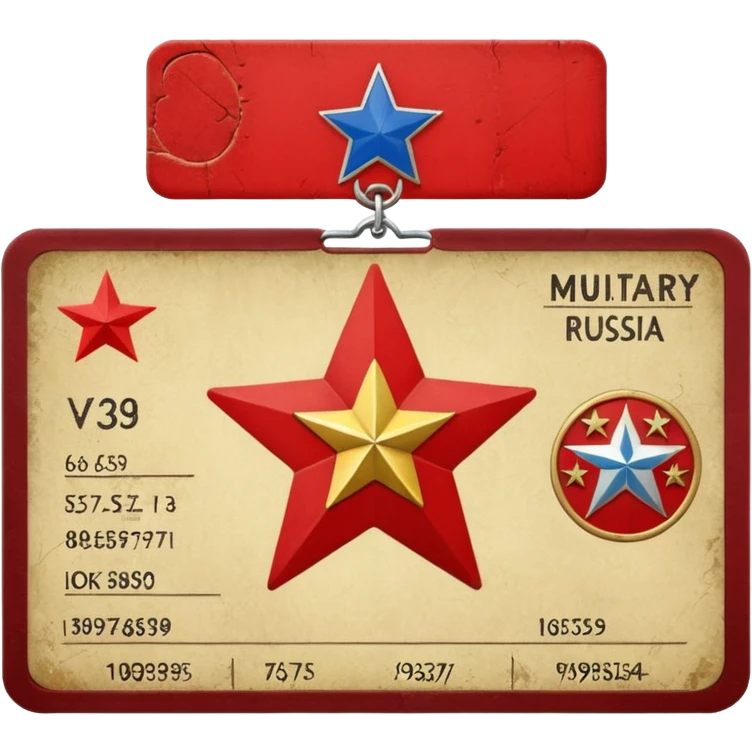 военный билет со звездочкой красный россия  emoji