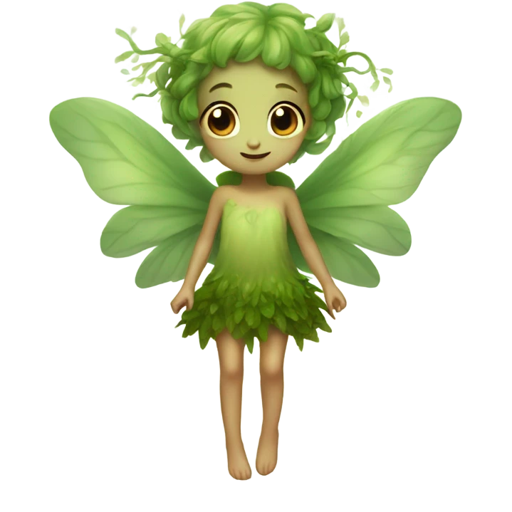 Dainty cute moss fairy with cute wings  emoji