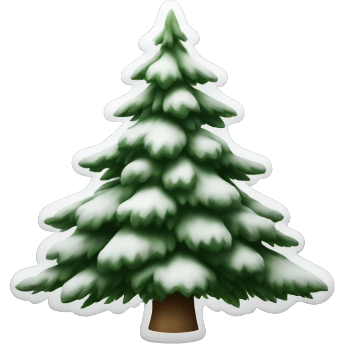  actual white fir christmas tree isolated.  emoji