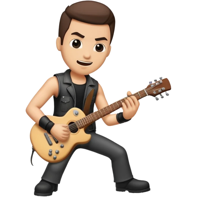 Metal guy playing guitar emoji