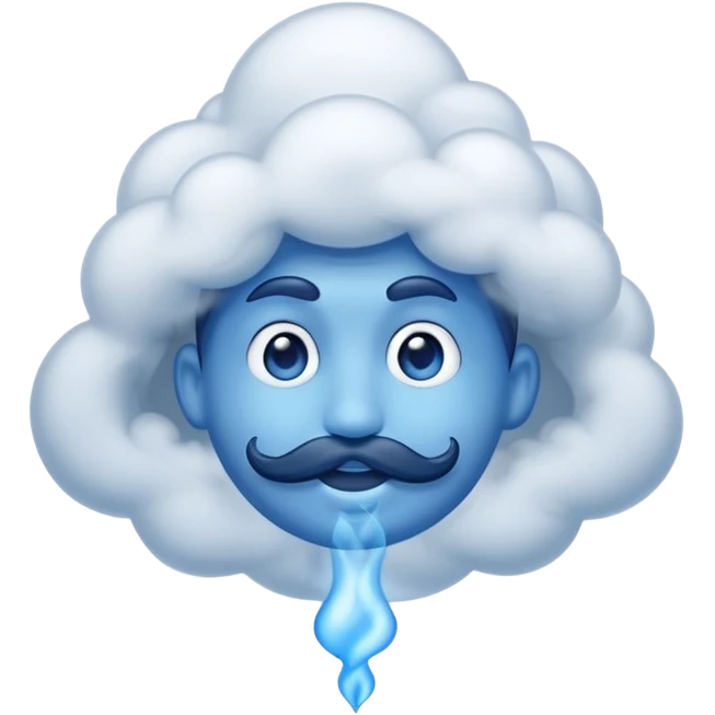 blue genie emerging smoke. emoji