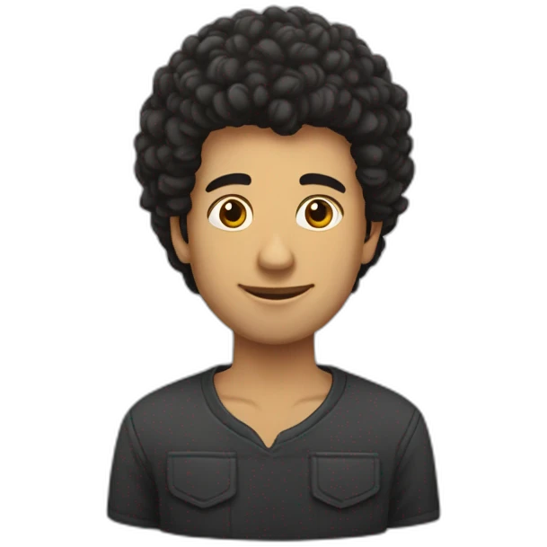 Chico de pelo megro emoji