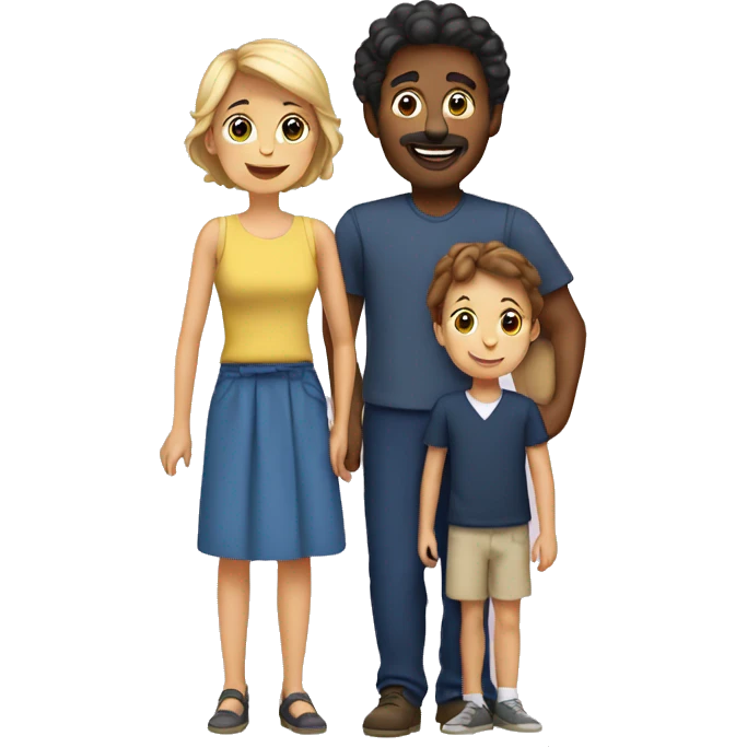 french family with 2 parents and 2 children emoji