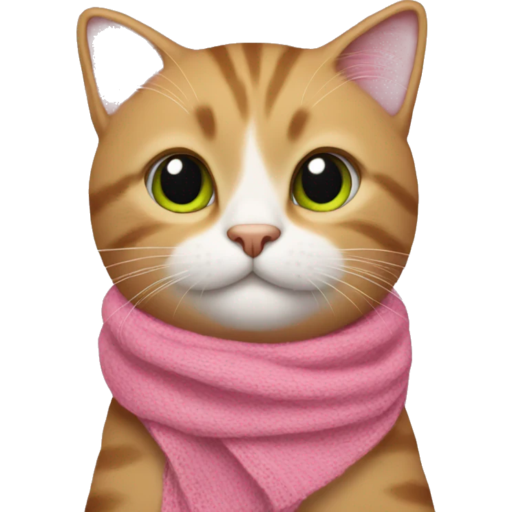 cat wearing pink scarf  emoji
