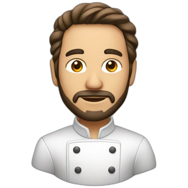 Cocinero con poco cabello y blanco y barba emoji